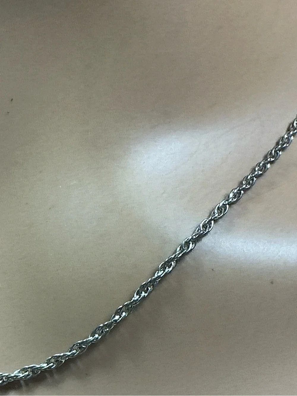 Vintage Sterling Silver Rope Chain Necklace - Women Jewelry